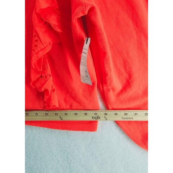 Melrose & Market Boho Vibrant Feminine Eyelet Ruffle Sweatshirt Size S Comfy NWT - Picture 6 of 9